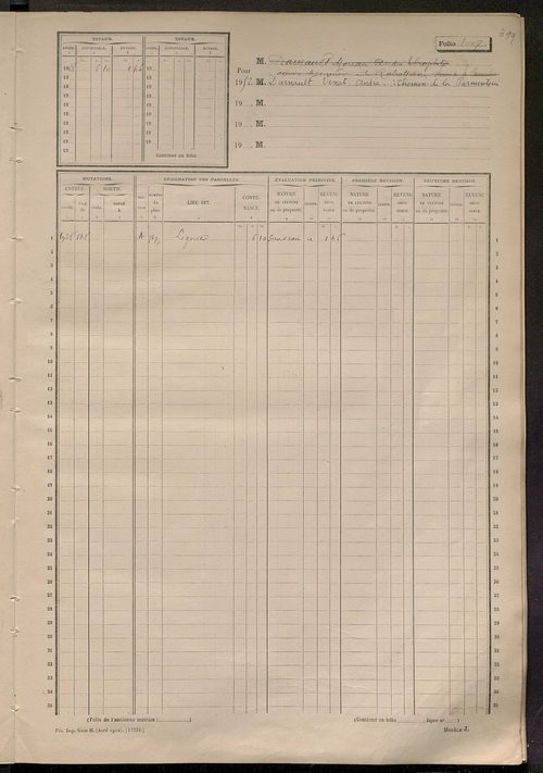 Matrice des propriétés non bâties, fol. 997 à 1298.