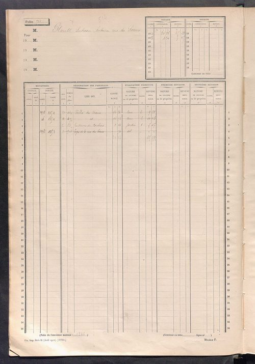 Matrice des propriétés non bâties, fol. 501 à 1100.