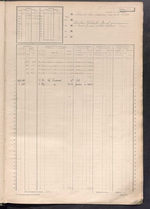 Matrice des propriétés non bâties, fol. 501 à 1100.