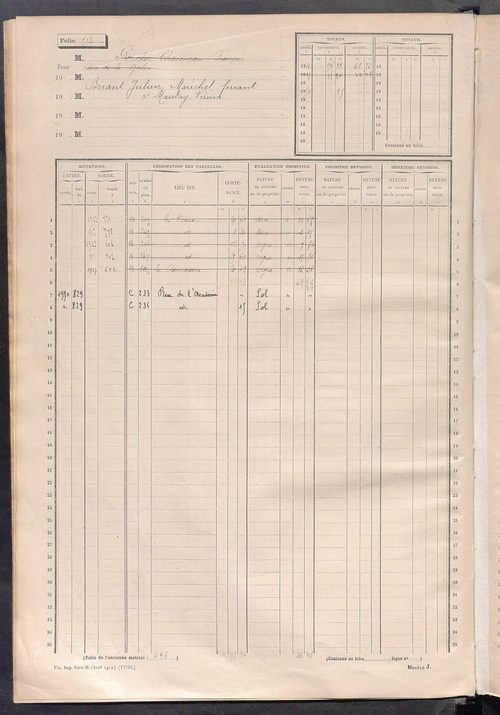 Matrice des propriétés non bâties, fol. 501 à 1100.