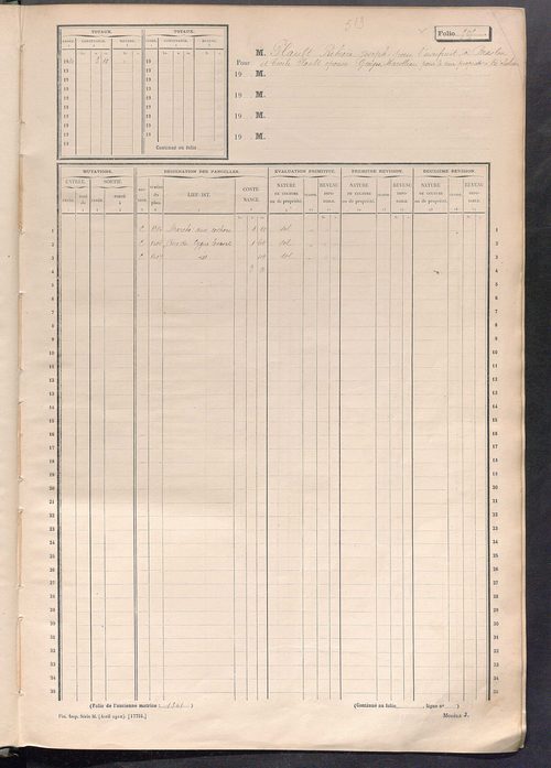Matrice des propriétés non bâties, fol. 501 à 1100.