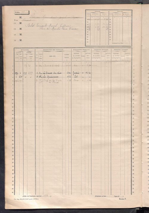 Matrice des propriétés non bâties, fol. 501 à 1100.
