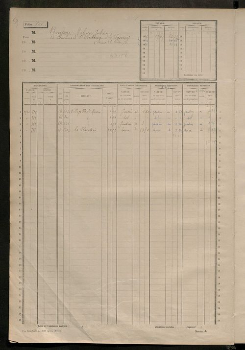 Matrice des propriétés non bâties, fol. 501 à 1000.