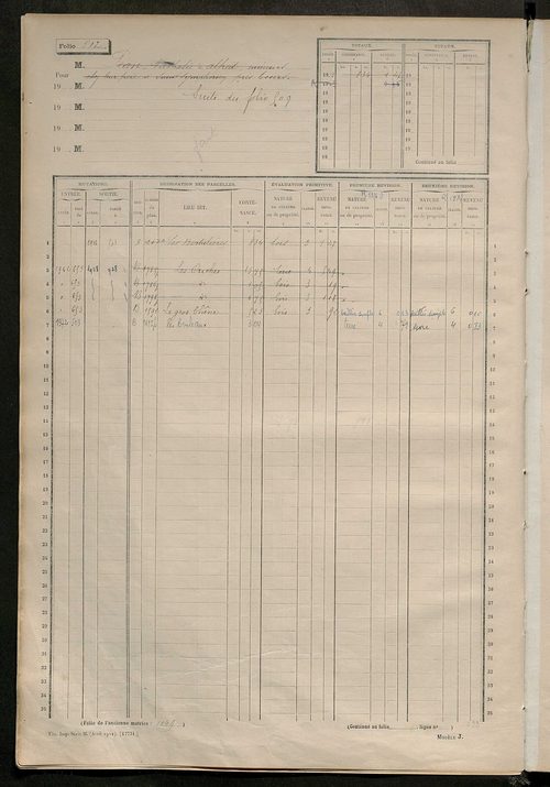 Matrice des propriétés non bâties, fol. 501 à 1000.