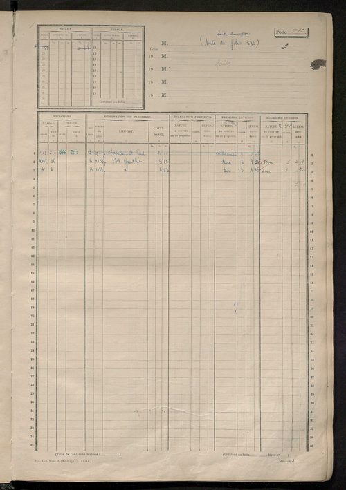 Matrice des propriétés non bâties, fol. 501 à 1000.