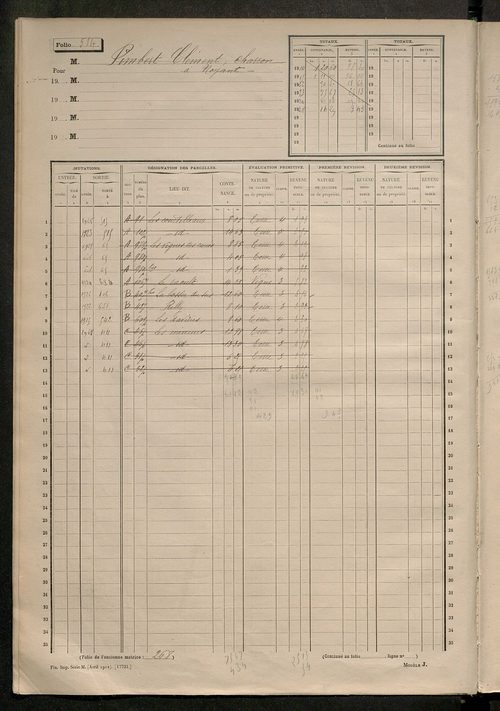 Matrice des propriétés non bâties, fol. 501 à 991.