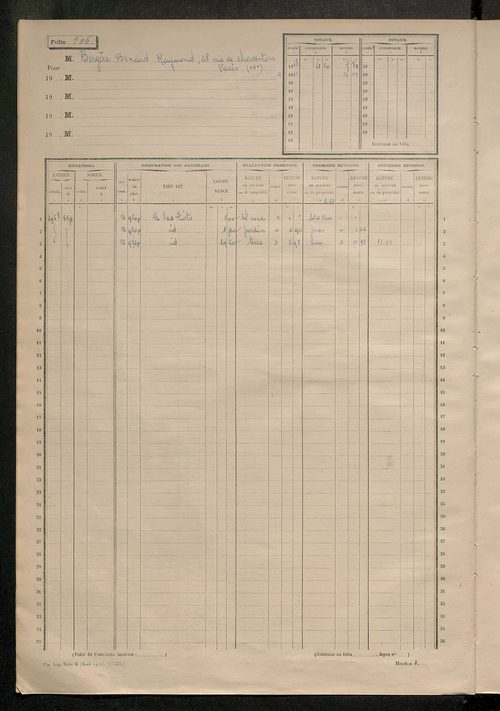 Matrice des propriétés non bâties, fol. 501 à 991.