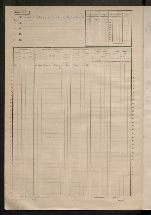 Matrice des propriétés non bâties, fol. 501 à 991.
