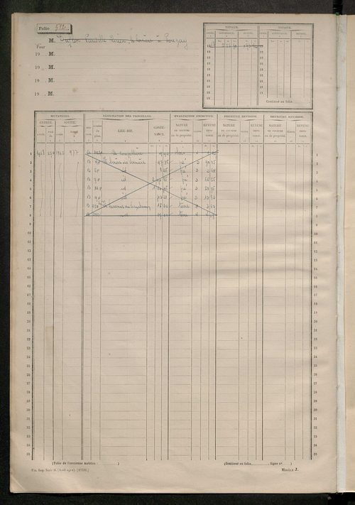 Matrice des propriétés non bâties, fol. 501 à 991.
