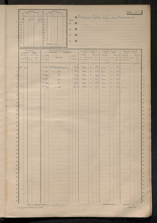 Matrice des propriétés non bâties, fol. 501 à 991.