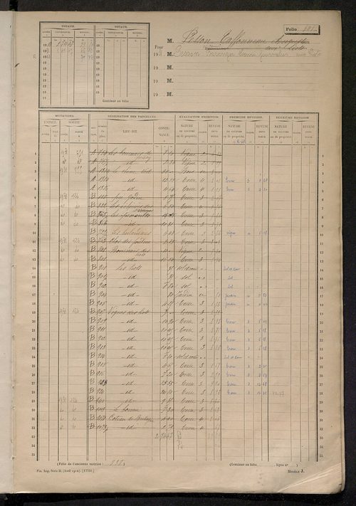 Matrice des propriétés non bâties, fol. 501 à 991.