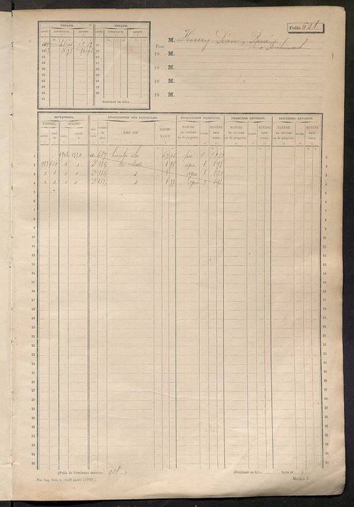 Matrice des propriétés non bâties, fol. 601 à 1200.