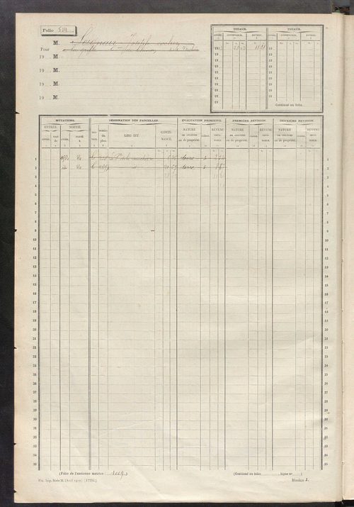 Matrice des propriétés non bâties, fol. 501 à 842.