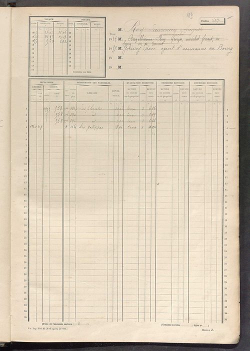 Matrice des propriétés non bâties, fol. 501 à 842.
