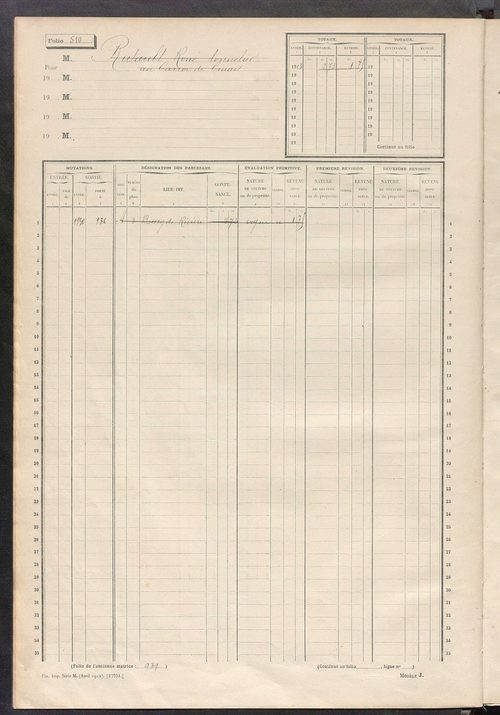 Matrice des propriétés non bâties, fol. 501 à 842.