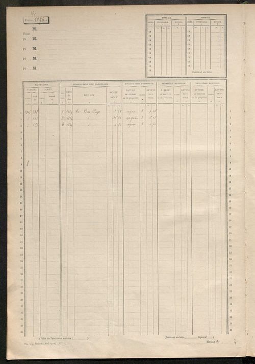 Matrice des propriétés non bâties, fol. 1089 à 1593.