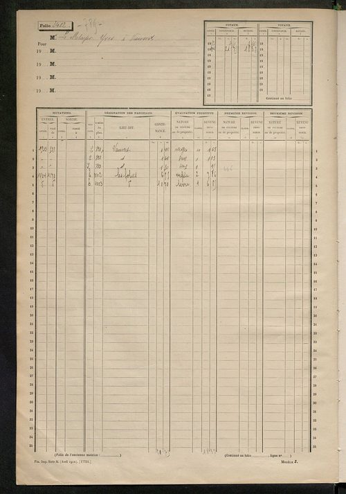 Matrice des propriétés non bâties, fol. 2395 à 2894.
