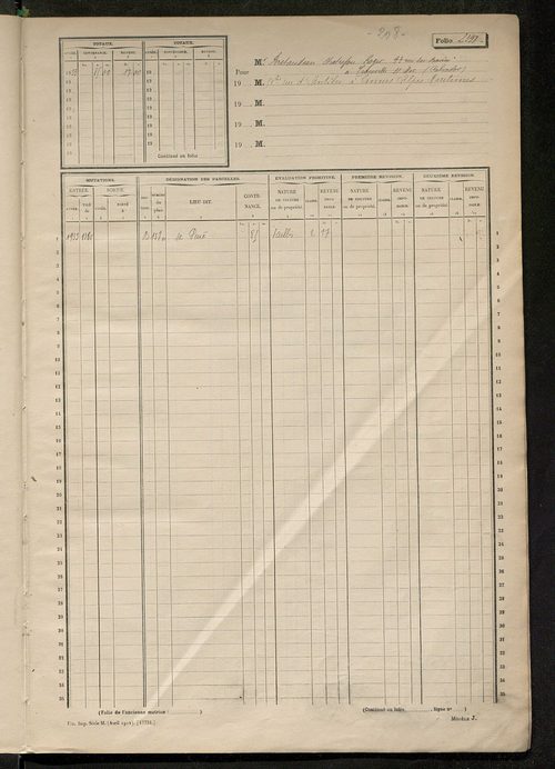 Matrice des propriétés non bâties, fol. 2395 à 2894.