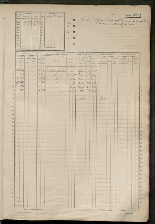 Matrice des propriétés non bâties, fol. 597 à 1194.
