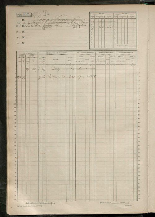 Matrice des propriétés non bâties, fol. 597 à 1194.