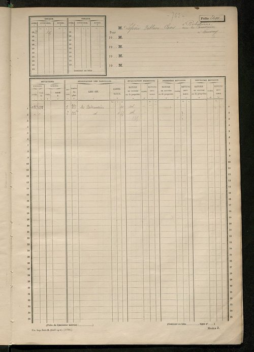 Matrice des propriétés non bâties, fol. 2395 à 2894.