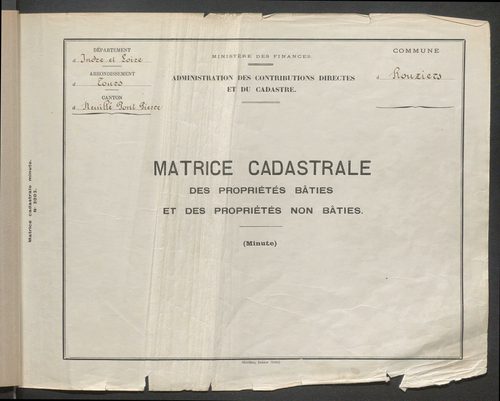 Table des comptes de la matrice. Comptes actifs personnes morales et A - Z.
