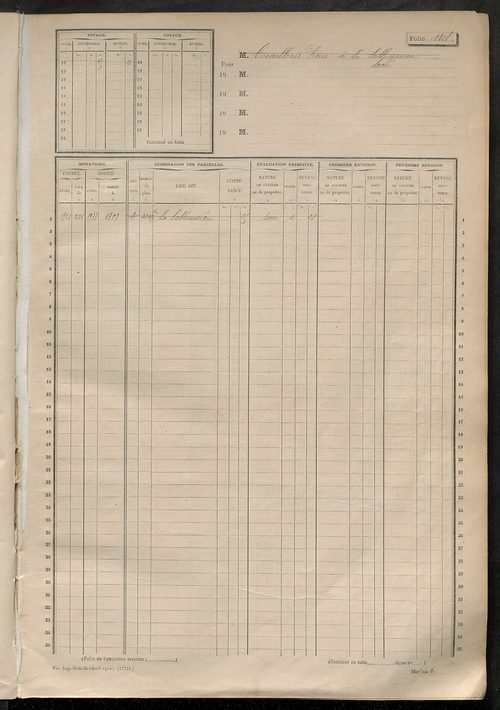 Matrice des propriétés non bâties, fol. 1089 à 1658.