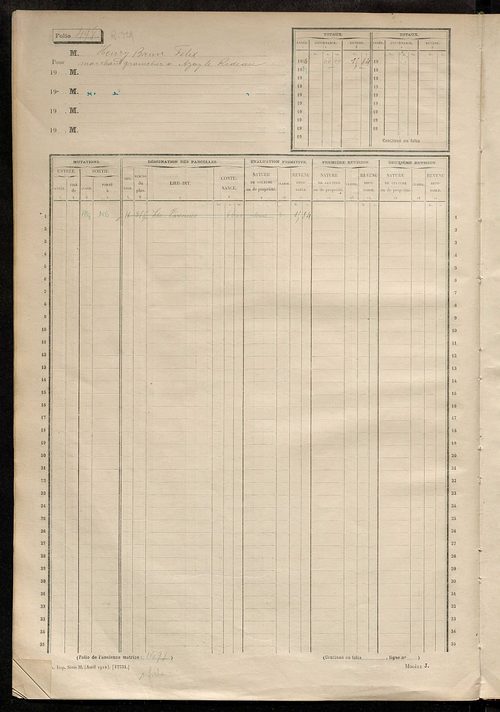 Matrice des propriétés non bâties, fol. 489 à 1088.