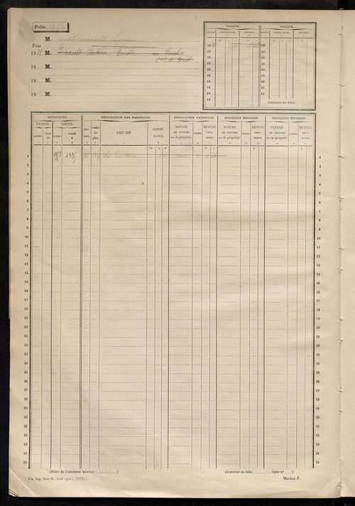 Matrice des propriétés non bâties, fol. 489 à 1088.