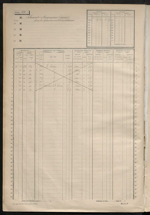 Matrice des propriétés non bâties, fol. 1089 à 1658.