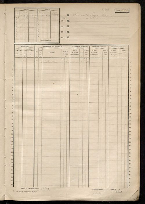 Matrice des propriétés non bâties, fol. 489 à 1088.