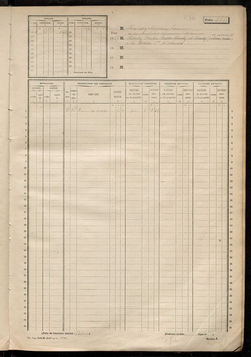 Matrice des propriétés non bâties, fol. 489 à 1088.