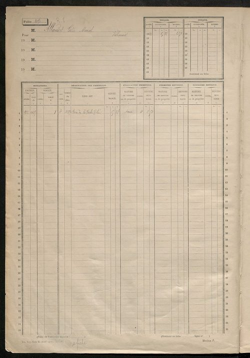 Matrice des propriétés non bâties, fol. 1089 à 1658.