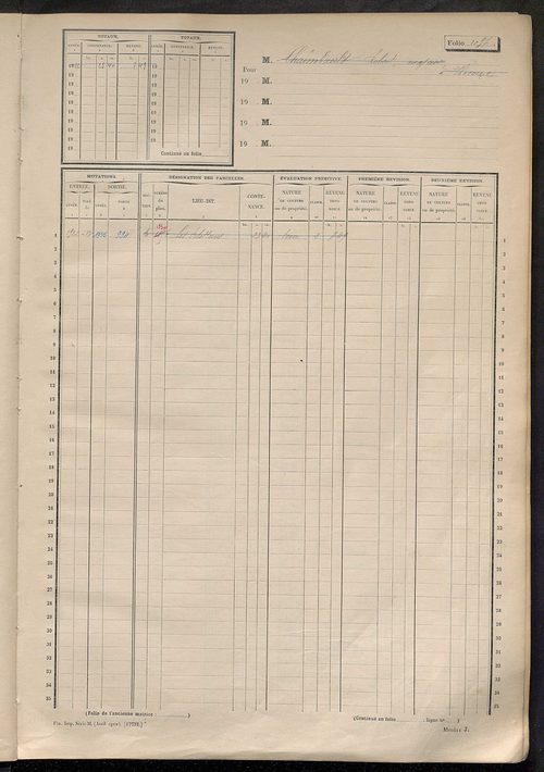 Matrice des propriétés non bâties, fol. 1089 à 1658.