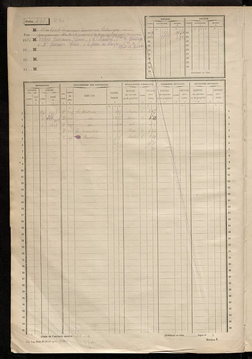 Matrice des propriétés non bâties, fol. 489 à 1088.