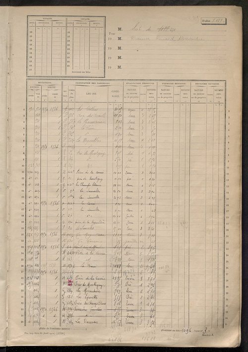 Matrice des propriétés non bâties, fol. 1089 à 1658.