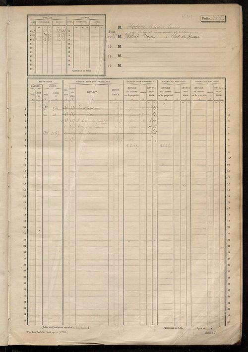 Matrice des propriétés non bâties, fol. 489 à 1088.