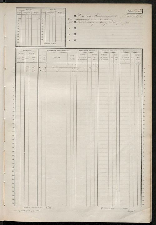 Matrice des propriétés non bâties, fol. 501 à 661.