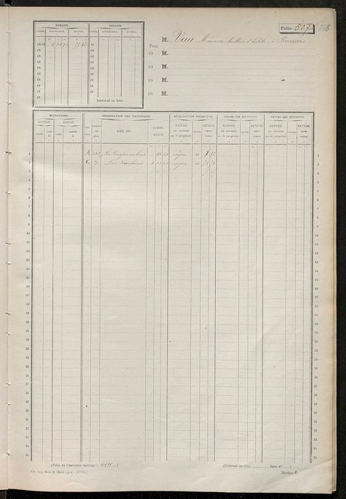 Matrice des propriétés non bâties, fol. 501 à 661.