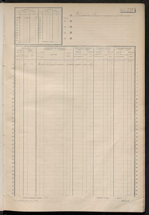 Matrice des propriétés non bâties, fol. 501 à 661.