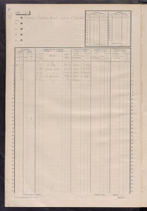 Matrice des propriétés non bâties, fol. 493 à 530.