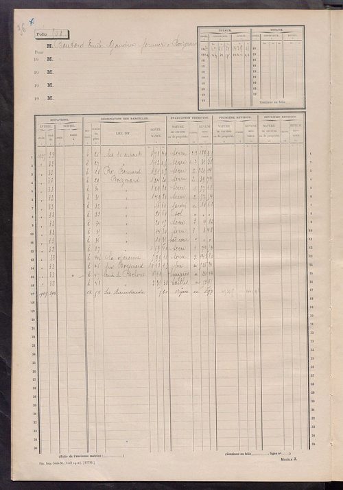 Matrice des propriétés non bâties, fol. 493 à 530.