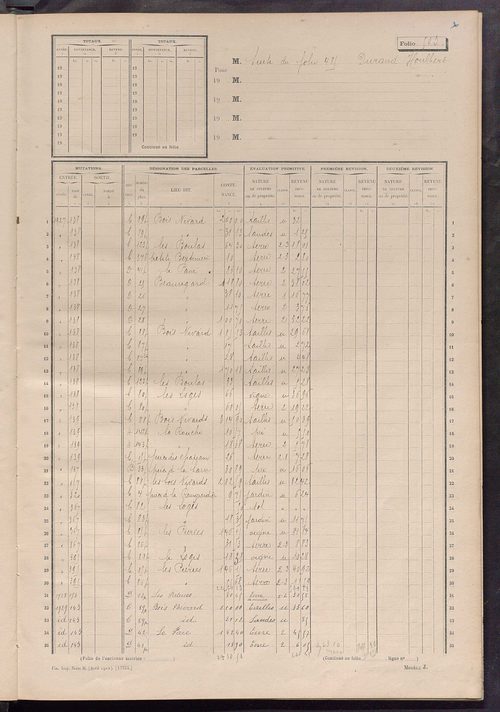 Matrice des propriétés non bâties, fol. 493 à 530.
