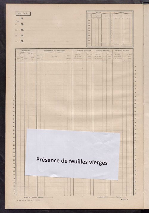 Matrice des propriétés non bâties, fol. 493 à 530.