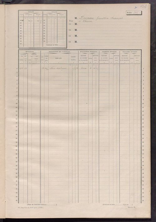 Matrice des propriétés non bâties, fol. 493 à 530.