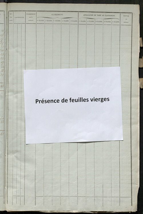 Relevé des numéros de propriétés non bâties de même nature ; relevé des propriétés bâties ; récapitulation de la contenance et du revenu imposables des propriétés.