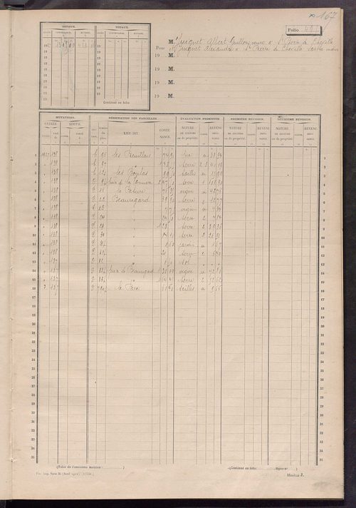 Matrice des propriétés non bâties, fol. 493 à 530.