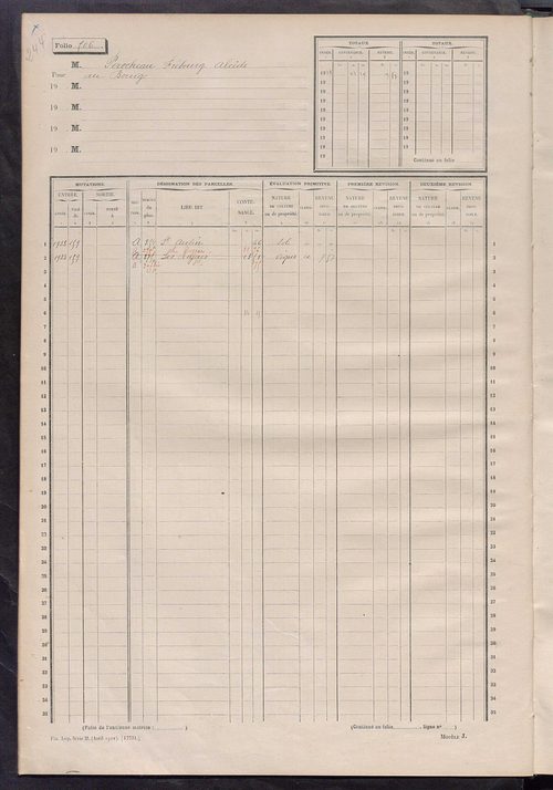 Matrice des propriétés non bâties, fol. 493 à 530.