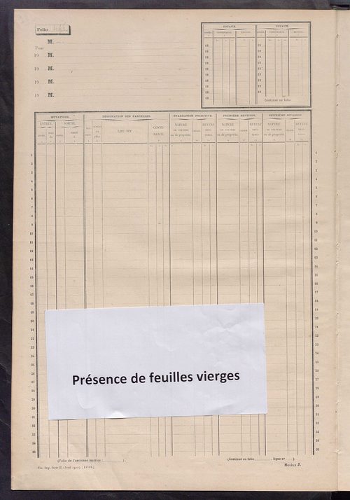 Matrice des propriétés non bâties, fol. 493 à 530.