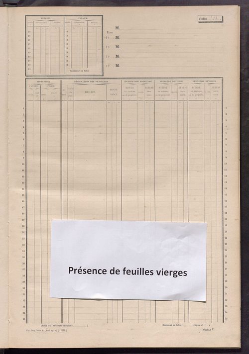 Matrice des propriétés non bâties, fol. 493 à 530.